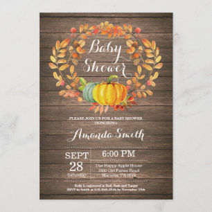 Citrouille Rustic Fall Baby shower Invitation Card