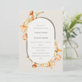 Citrouille Rustique Arc Floral Couples Invitation (Debout devant)