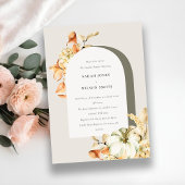 Citrouille Rustique Arc Floral Couples Invitation 