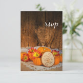 Citrouille rustique Automne Grange Mariage Carte R (Debout devant)