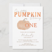 Citrouille rustique Premier Invitation d'anniversa (Devant)