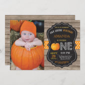 Citrouille rustique première invitation anniversai (Devant / Derrière)