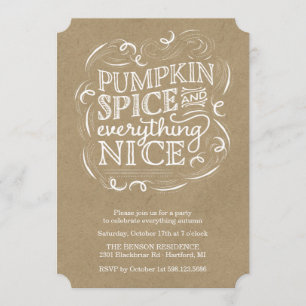 Citrouille Spice Automne Automne Fête Invitation