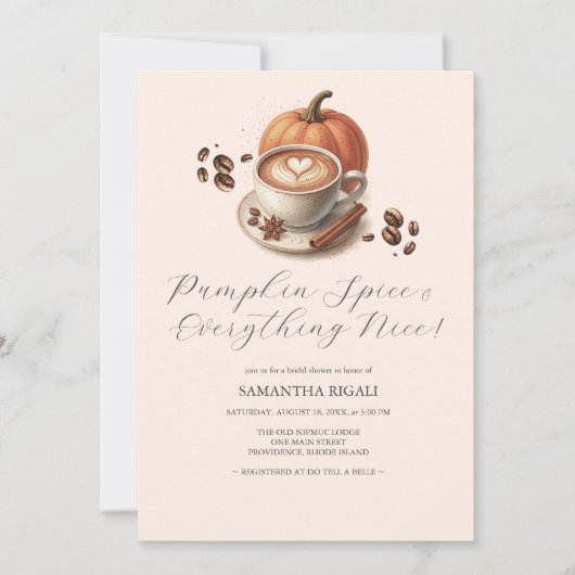 Citrouille Spice Café Bridal Douche Invitations (Devant)