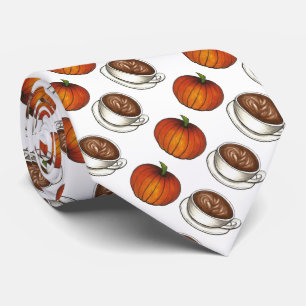 Citrouille Spice Coffee Latte Automne Cravate Auto