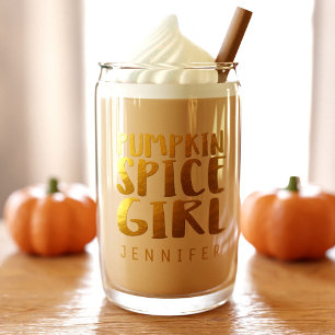 Citrouille Spice Girl Nom personnalisé Can Glass