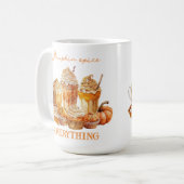 Citrouille Spice Large Café Mug Nom du texte (Devant gauche)