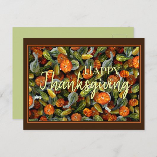 Citrouille, Squash Carte postale de récolte d'auto (Devant / Derrière)