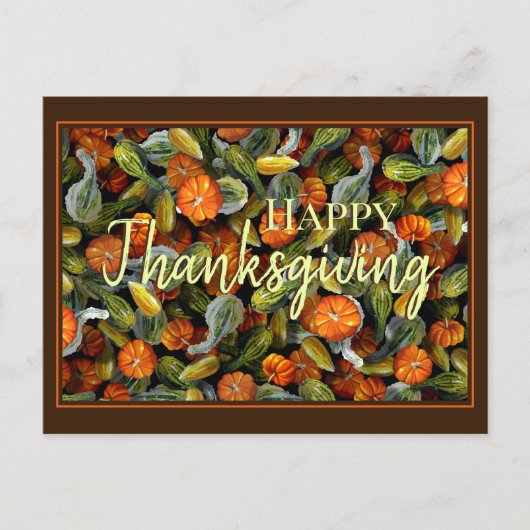 Citrouille, Squash Carte postale de récolte d'auto (Devant)