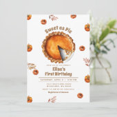 Citrouille Sweet en Pie Party Invitation d'anniver (Debout devant)