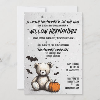 Citrouille Teddy Baby shower Invitation