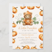 Citrouille Teddy Bear Baby shower Invitation (Devant)