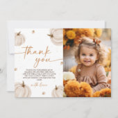 Citrouille Thème Anniversaire Photo Carte de remer (Devant)