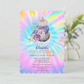 Citrouille Tie Dye Invitation Anniversaire (Debout devant)