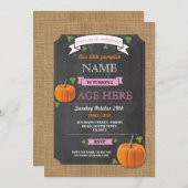 Citrouille tout invitation de fille de rose de (Devant / Derrière)