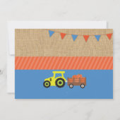 Citrouille Tracteur Invitation de fête d'anniversa (Dos)