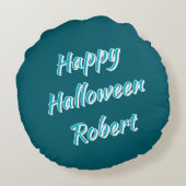 Citrouille turquoise Coussin Halloween (Dos)