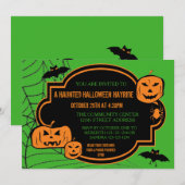 Citrouille vert/orange encadré - Invitation Hallow (Devant / Derrière)
