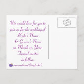 Citrouille violet Enregistrer la date Cartes posta (Dos)