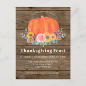 Citrouille Wood Thanksgiving Dîner Invitation (Devant)