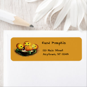 Citrouilles à Cartes Halloween Étiquette Orange