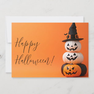 Citrouilles avec un Chapeau de Sorcière Carte de v
