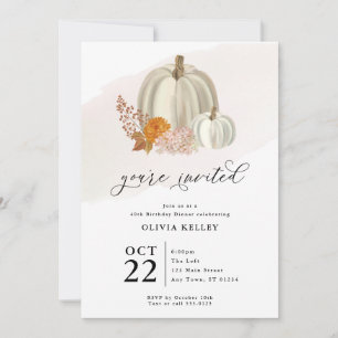 Citrouilles blancs et fleurs d'automne, Invitation