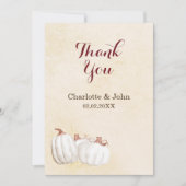 citrouilles blancs moisson d'automne mariage merci (Devant)