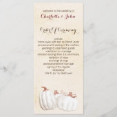 citrouilles blancs programme de mariage de récolte (Devant)