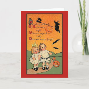 Citrouilles, Chauves-souris, Sorcières, Carte Casq
