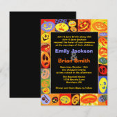 Citrouilles colorés invitations de mariage d'Hallo (Devant / Derrière)
