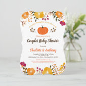 Citrouilles couples baby shower invitation Automne (Debout devant)