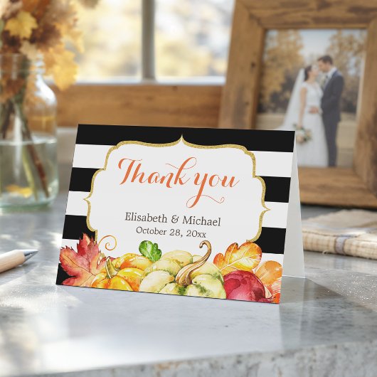 Citrouilles d'automne Feuilles d'érable Merci