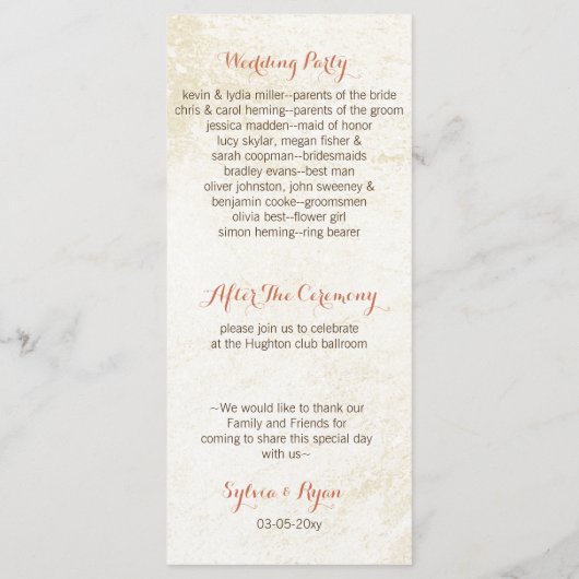 citrouilles de l'aquarelle programmes de mariage d (Dos)