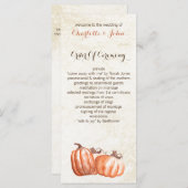 citrouilles de l'aquarelle programmes de mariage d (Devant / Derrière)
