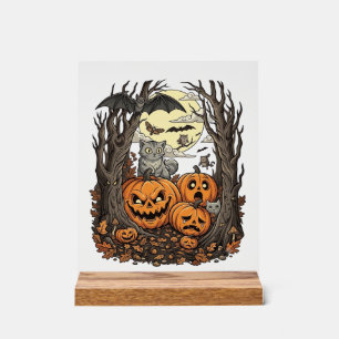 Citrouilles d'Halloween Chat Gris Chauve-Souris Pl