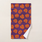 Citrouilles d'Halloween sur Motif Arrière - plan v (Serviette à main)