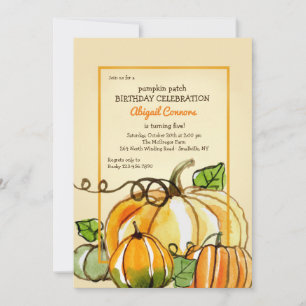 Citrouilles en Aquarelle Invitation