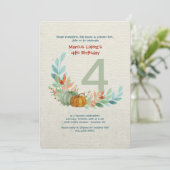 Citrouilles en aquarelle Invitation d'anniversaire (Debout devant)