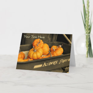 Citrouilles en Wagon Partiel Couleur Carte photo N