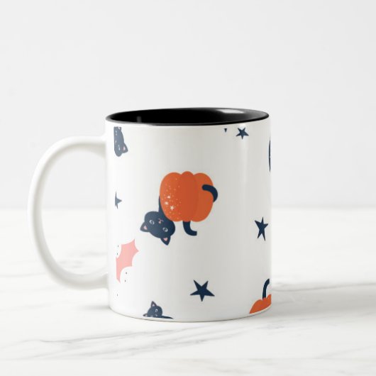 citrouilles et chats mignon halloween mug (Gauche)