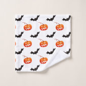 Citrouilles et chauves-souris d'Halloween, Trou ou (Gant de toilette)