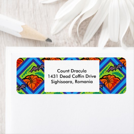 Citrouilles et chauves-souris en Étiquette de adre (En situation)