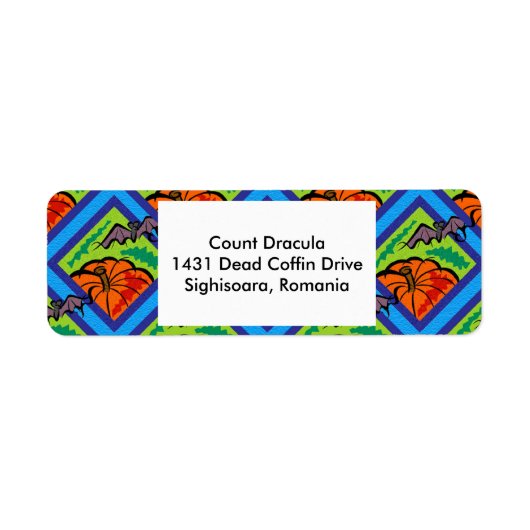 Citrouilles et chauves-souris en Étiquette de adre (Devant)