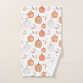Citrouilles et feuilles d'automne (Serviette à main)