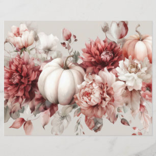 Citrouilles et fleurs d'automne Scapbook Papier