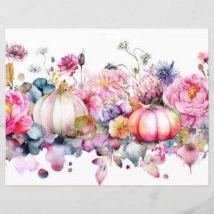 Citrouilles et fleurs d'automne Scapbook Papier