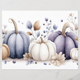 Citrouilles et fleurs d'automne Scapbook Papier