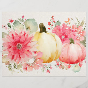 Citrouilles et fleurs d'automne Scapbook Papier
