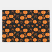 Citrouilles et pattes papier enveloppant Halloween (Devant 2)